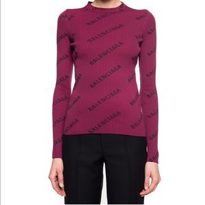 Brand new logo printed rib knit sweater